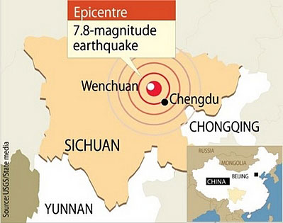 Map of the Sichuan Earthquake